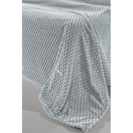 Σετ Κουβέρτα Fleece Υπέρδιπλη και Μαξιλαροθήκη Διακόσμησης Guy Laroche Smoothie Silver 220x240