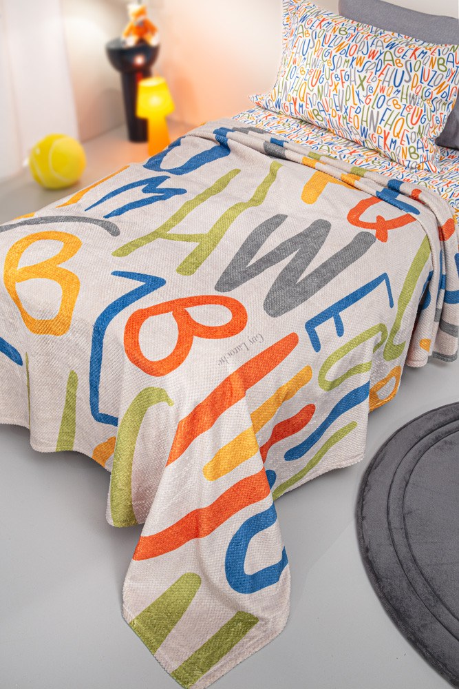 Παιδική Κουβέρτα Fleece Μονή Guy Laroche Ultra Soft Letters Multi 160x220