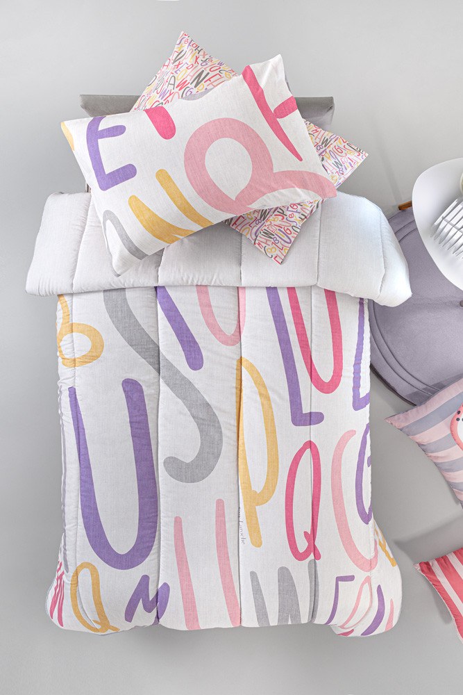 Παιδική Παπλωματοθήκη Μονή Guy Laroche Letters Pink 165x225