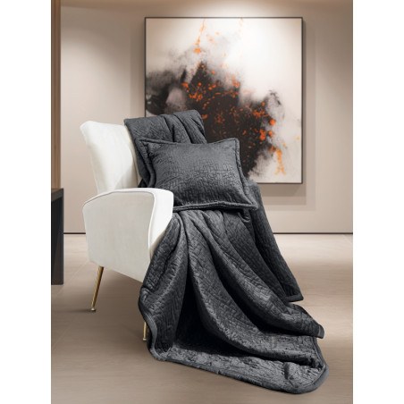 Σετ Κουβέρτα Καναπέ και Μαξιλαροθήκη Διακόσμησης Guy Laroche Bolzano Anthracite 130x170