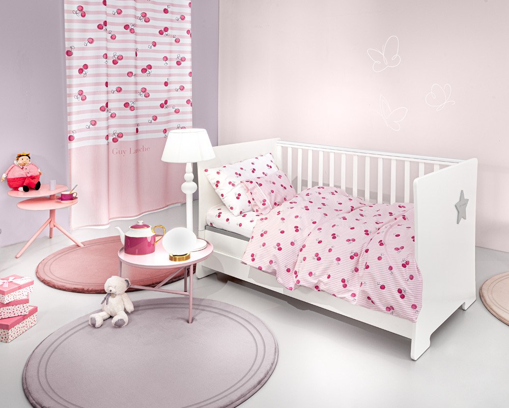 Σετ Σεντόνια Κούνιας 3 Τεμαχίων Guy Laroche Cherries 115x170