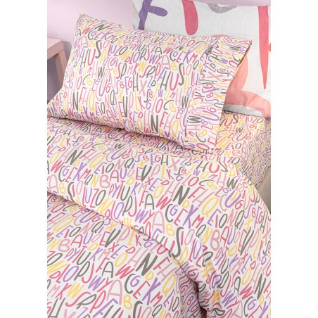 Σετ Παιδικά Σεντόνια Μονά 3 Τεμαχίων Guy Laroche Letters Pink 165x250