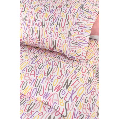 Σετ Παιδικά Σεντόνια Μονά 3 Τεμαχίων Guy Laroche Letters Pink 165x250