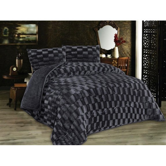 Κουβερτοπάπλωμα Υπέρδιπλο Dimcol 750 gsm 1940 Grey-Black...