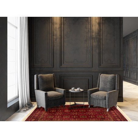 Χαλί New Plan Persia 315 Burgundy Με Κροσσι 160x230