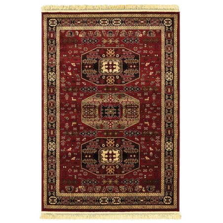Χαλί New Plan Persia 6057 Burgundy Με Κροσσι 133x190