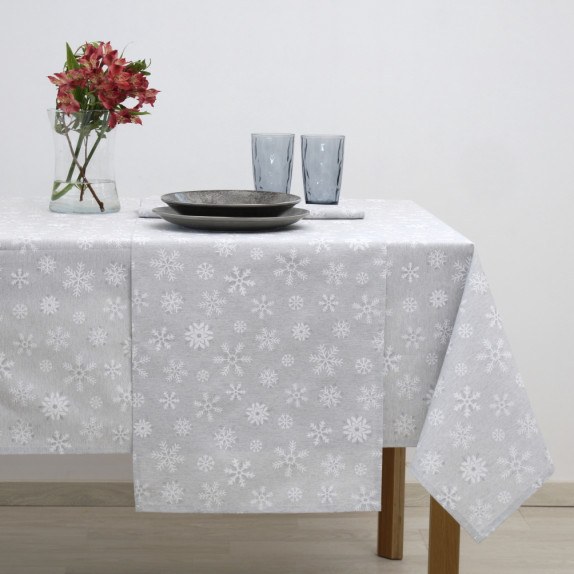 Τραπεζομάντηλο Dimeco 135Χ135 8590 Grey Με Lurex