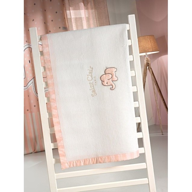 Κουβέρτα Κούνιας Saint Clair Πικέ Africa Pink...