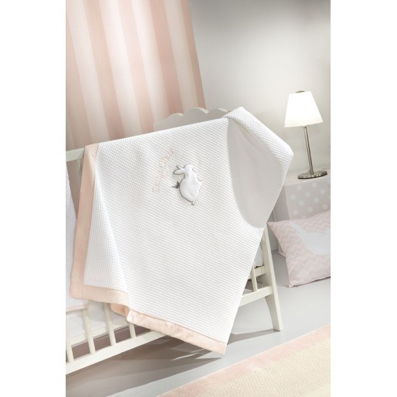 Κουβέρτα Κούνιας Saint Clair Πικέ Lapin Pink 110x150