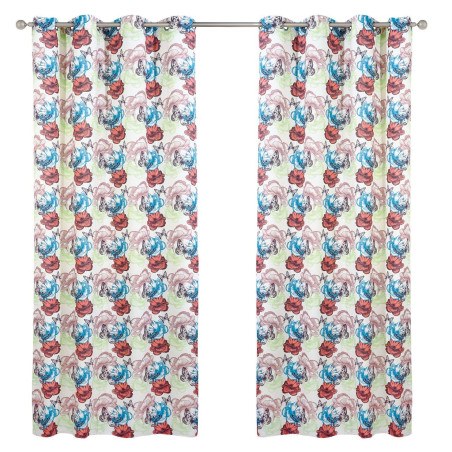 Κουρτίνα Das Home 2106 Εκρου-κεραμιδι-πετρολ-λαχανι 140χ260