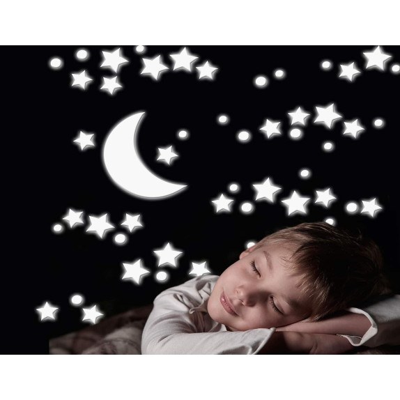 Αυτοκόλλητα Φωσφορίζοντα Ango White Stars Large 18003