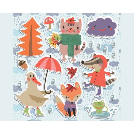 Αυτοκόλλητα Αφρώδη Για Τοίχο Ango Rainy Day Large 18010