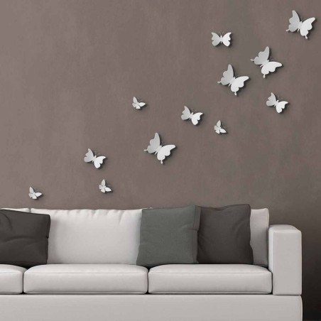 Αυτοκόλλητα 3D Πολυπροπυλενίου Ango White Butterflies 24001