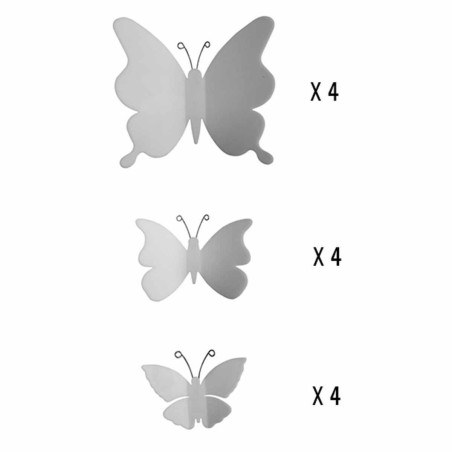 Αυτοκόλλητα 3D Πολυπροπυλενίου Ango White Butterflies 24001
