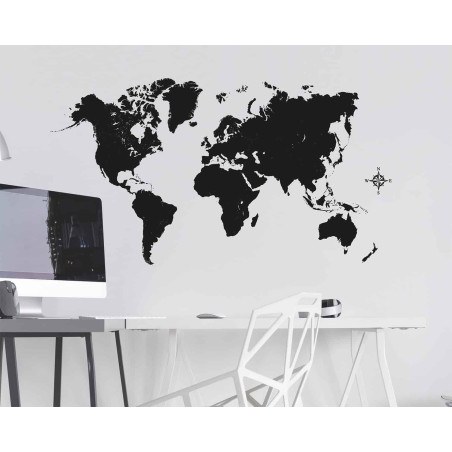 Αυτοκόλλητα Βινυλίου Large Για Τοίχο Ango Black Map 44214