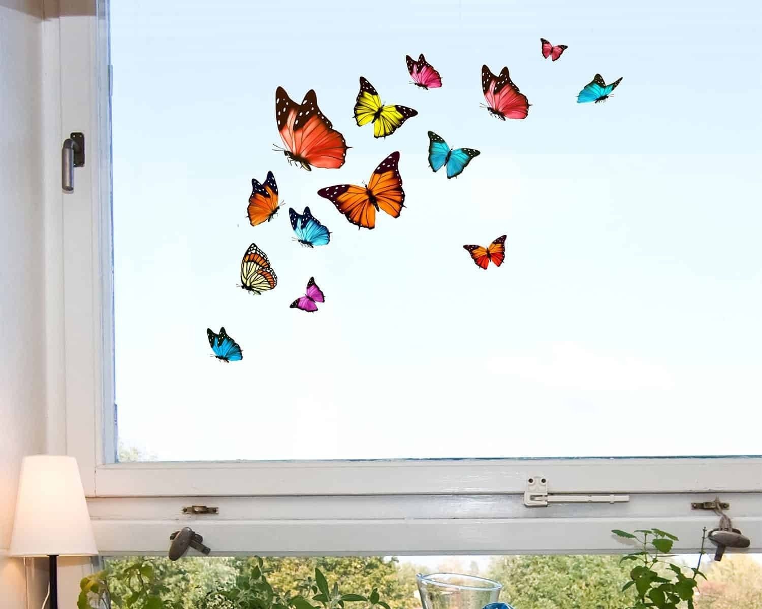 Αυτοκόλλητα Βινιλίου Διπλής Όψης Για Τζάμι Small Ango Butterflies 69002