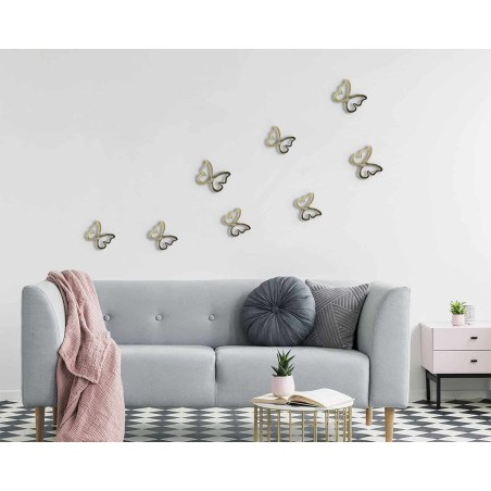 Αυτοκόλλητα 3D Πολυπροπυλενίου Ango Gold Butterflies 24011