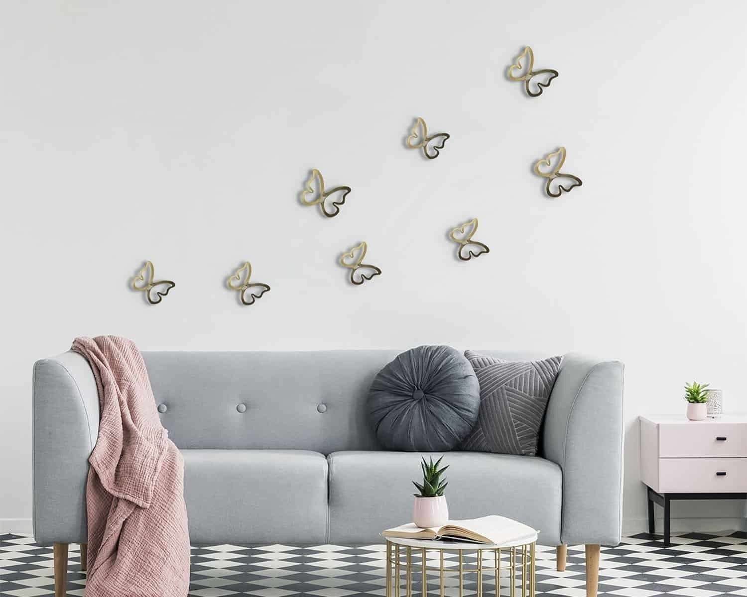 Αυτοκόλλητα 3D Πολυπροπυλενίου Ango Gold Butterflies 24011