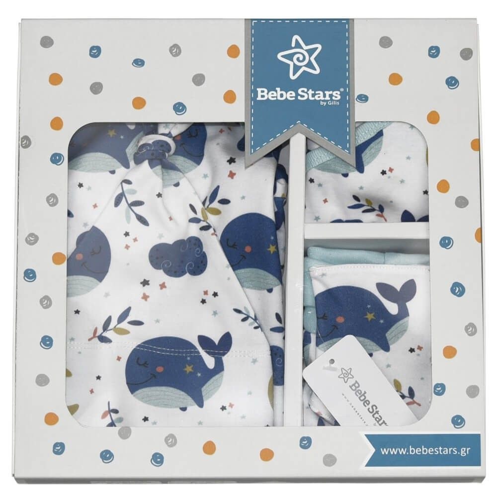 Bebe Stars Σετ Δώρου 5τμχ Bebe Stars Whale 3109-1 6-9 Μηνών
