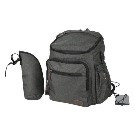 Τσάντα Αλλαξιέρα Πλάτης Bebe Stars με USB Graphite 590-188