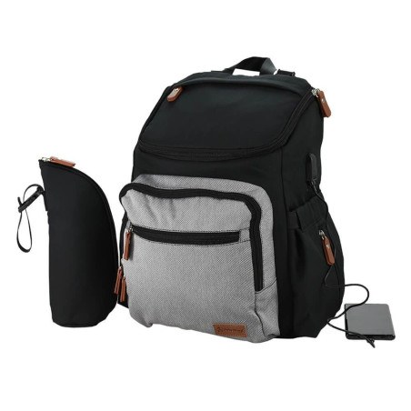Τσάντα Αλλαξιέρα Πλάτης Bebe Stars με USB Moon Grey 590-189