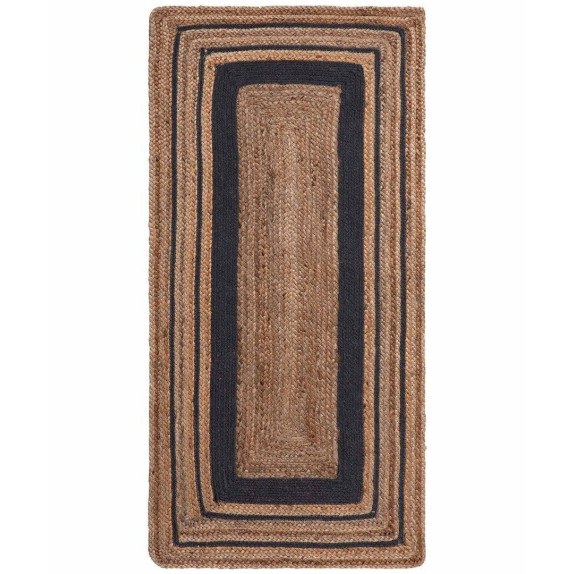 Χαλί Διαδρόμου Silk Fashion 1729 Natural/Black 70x160cm