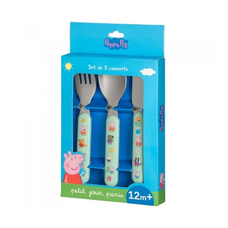Σετ Κουταλο-Μαχαιρο-Πηρουνο 3 Τεμ Peppa Pig - Petιτ Jour  Paris