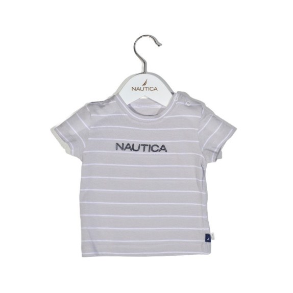 Nautica Des.15 T-Shirt  Jersey Organic Γκρι Ριγέ 98Cm 3 Ετών