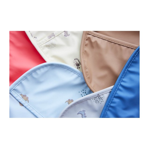 Σαλιάρες Σετ 2 Τεμ Dino Oyoy Εκρού - Κόκκινο