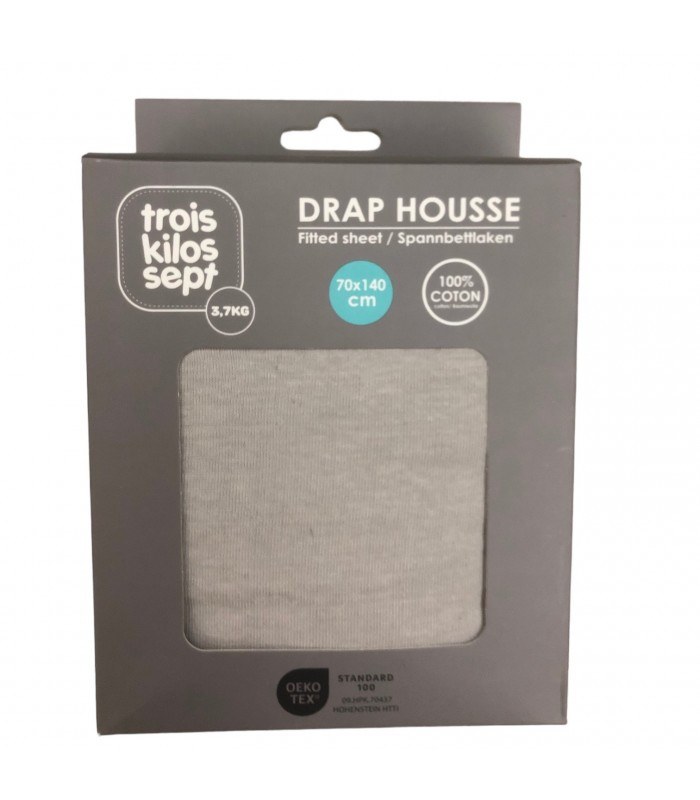 Γκρι Κατωσεντονο Με Λαστιχο Μακω Jersey 100% Βαμβακι 70Χ140 Trois Kilos Sept