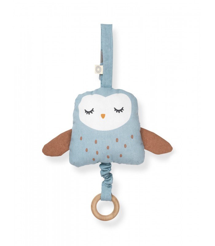 Μουσικό Κουτί Ugla Blue Owl Από 100% Οργανικό Βαμβάκι