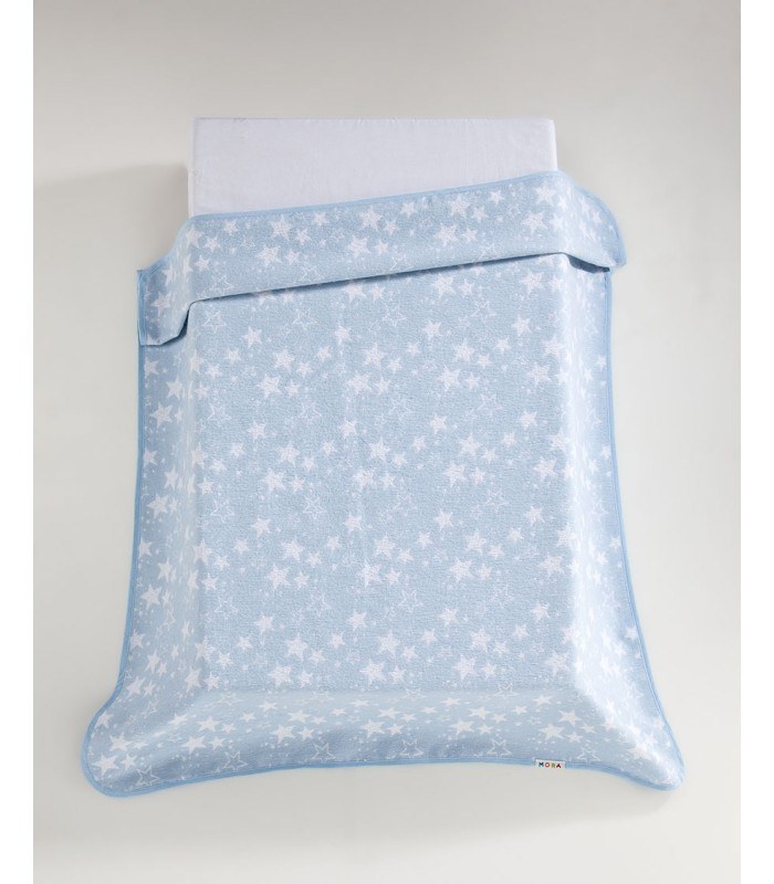 Baby Oliver Κουβέρτα Mora Ecology 80Χ110 Γαλαζιο 65% Βαμβακι & 35% Ανακυκλωμένο Πολυέστερ