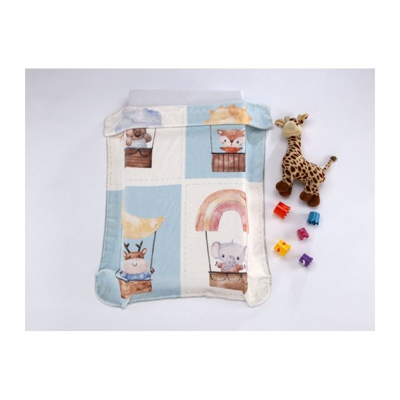 Κουβερτα  Lumpy 80Χ110 Γαλάζια Τετραγωνα 100% Pol