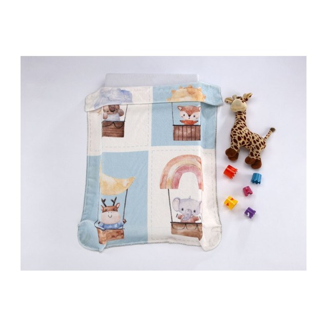 Κουβερτα  Mora Lumpy 110Χ140 Γαλαζια Τετράγωνα...