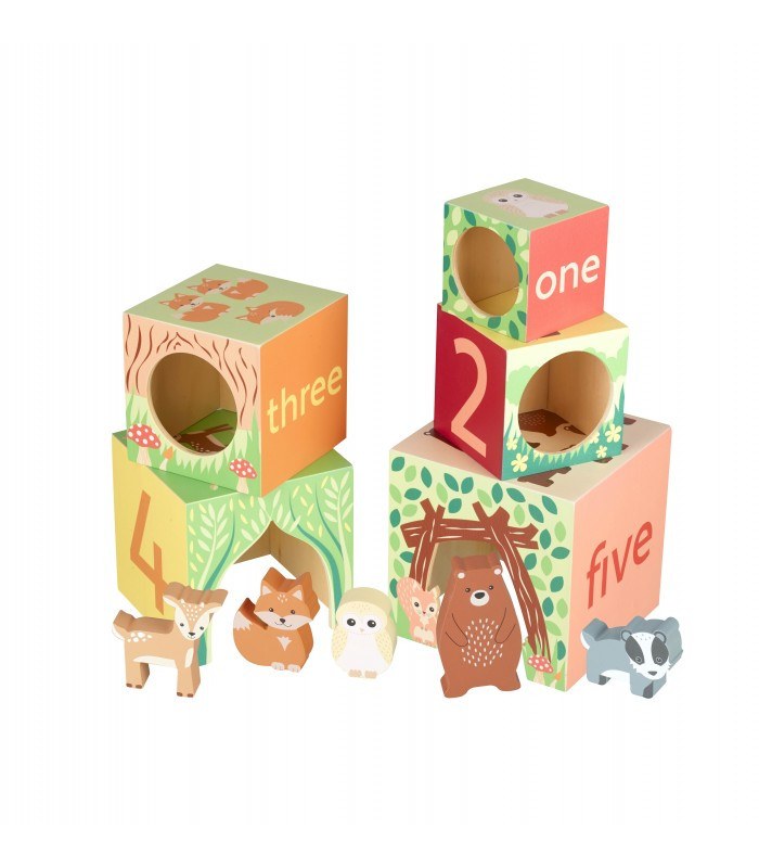 Κύβοι Στοίβαξης Woodland Orange Tree Toys
