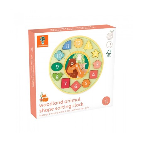 Ρολόι Με  Σχήματα Woodland Orange Tree Toys