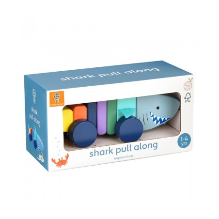 Καρχαρίας Συρόμενο Ξύλινο Παιχνίδι Orange Tree Toys