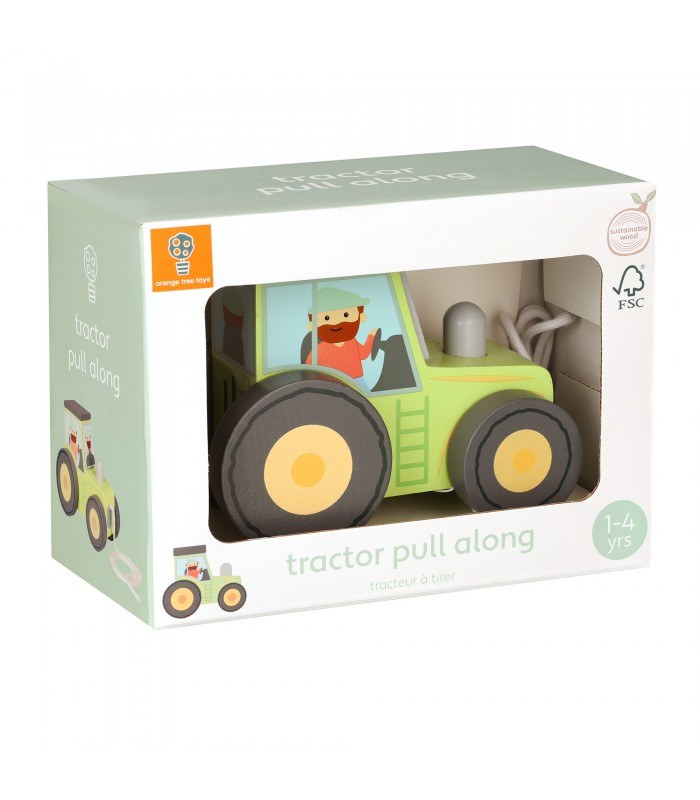 Τρακτέρ Famyard Pull Along Orange Tree Toys