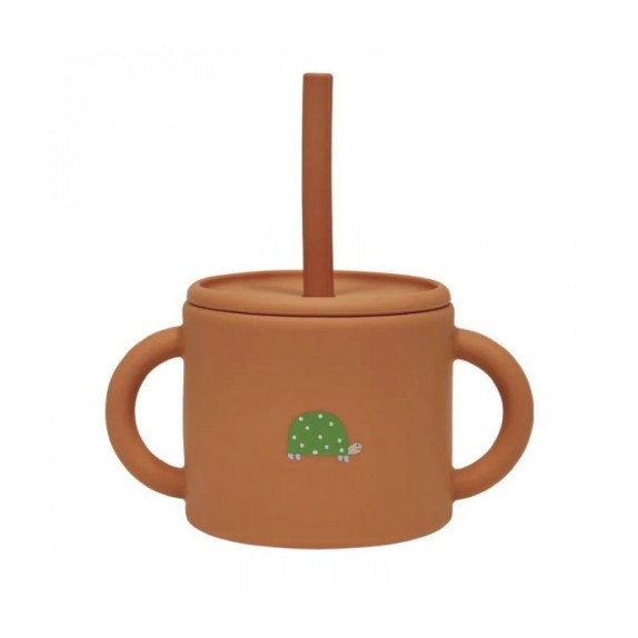 Ποτηράκι Σιλικόνης Με Καλαμάκι Enkei Κεραμιδι Oyoy