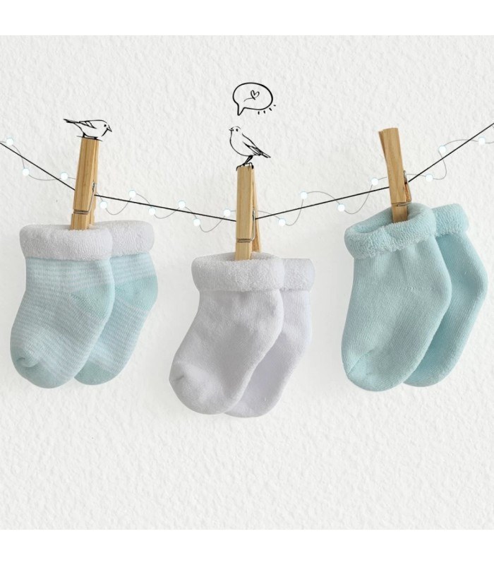 Baby Oliver Σετ Καλτσάκια Μπλε 0-3 M Trois Kilos Sept