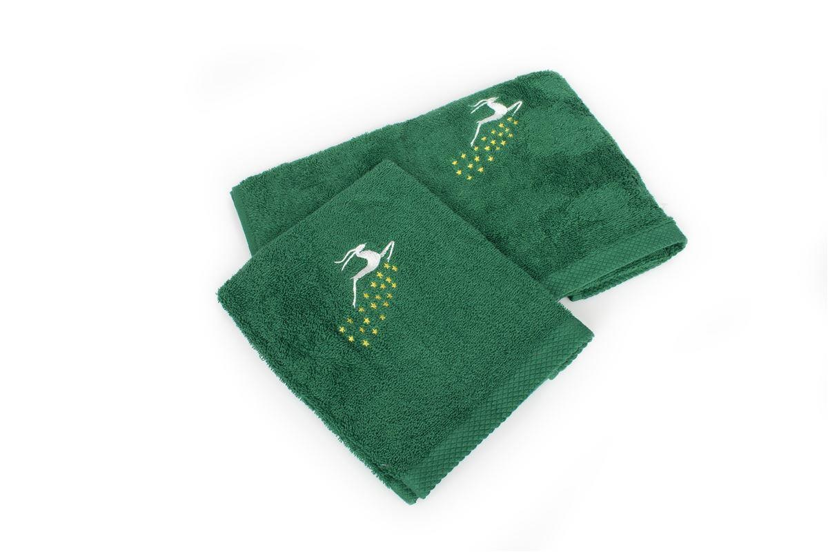 Χριστουγεννιάτικο Σετ Πετσέτες 2 τεμ Dimcol Reindeer Πράσινο