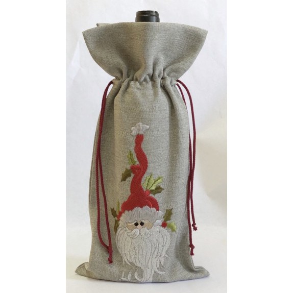 F&L 17X32 Θηκη Κρασιου Πουγκι Χριστ/Κο Αι Βασιλης Καμβας...