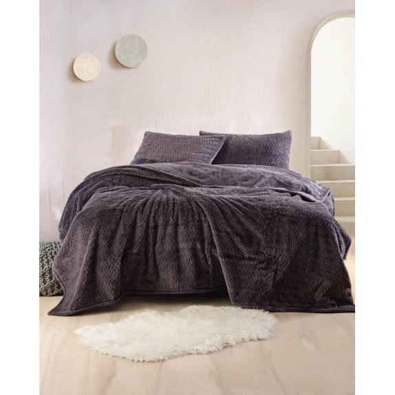 Σετ Κουβέρτα Γούνινη Υπέρδιπλη 3 Τεμαχίων Rythmos Bliss...
