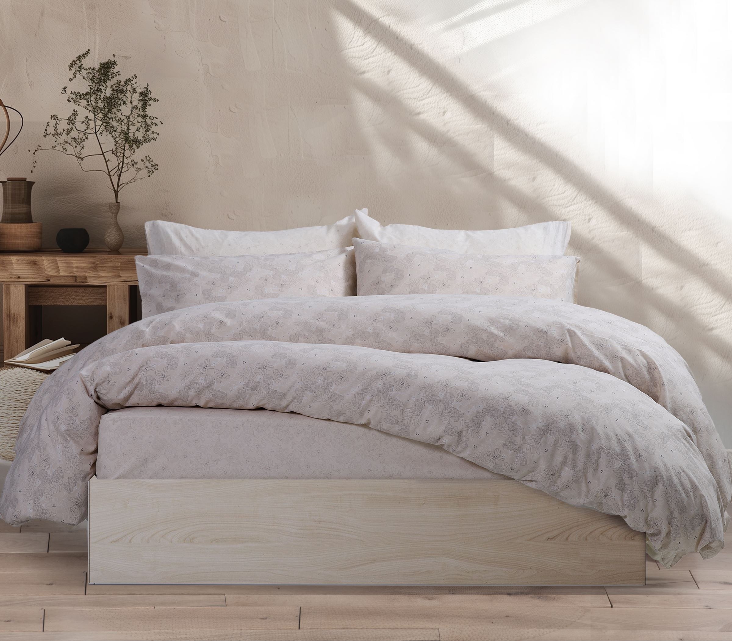 Σετ Σεντόνια Υπέρδιπλα 4 Τεμαχίων Nef-Nef Worian BEIGE 240x260