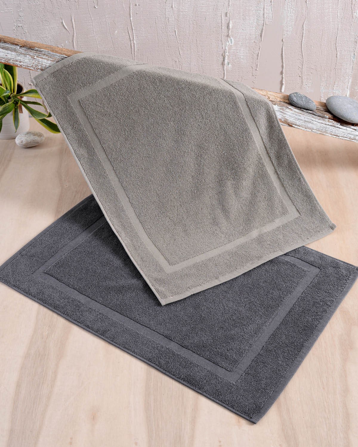 Ταπέτο Μπάνιου Rythmos Tiles Γκρι Απαλο 50x70