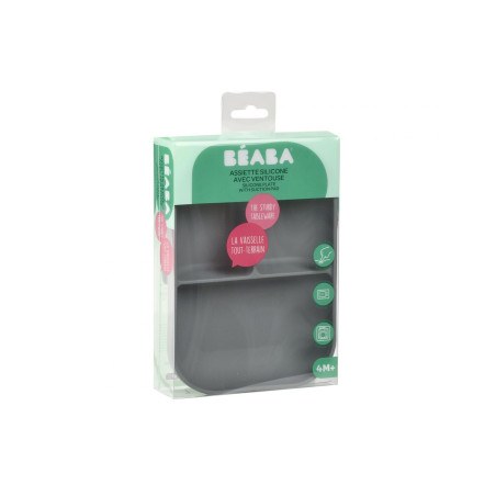 Πιάτο Σιλικόνης Με Χωρίσματα Mineral Grey BR78719