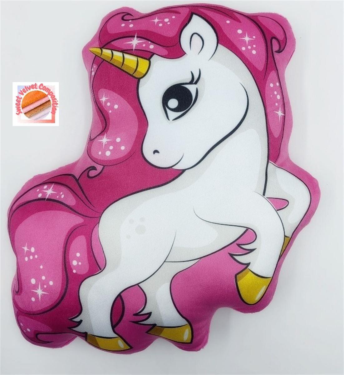 Μαξιλάρι 3D Dimcol Unicorn 06 35 cm Pink 100% Velboa