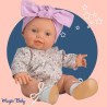 Κούκλα Magic Baby Rose Με Κορμάκι Και Ροζ Κορδέλα 33εκ. MB34107