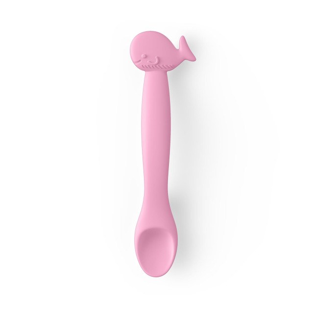 Κουτάλι Σιλικόνης Whale Pink +4μ Suavinex