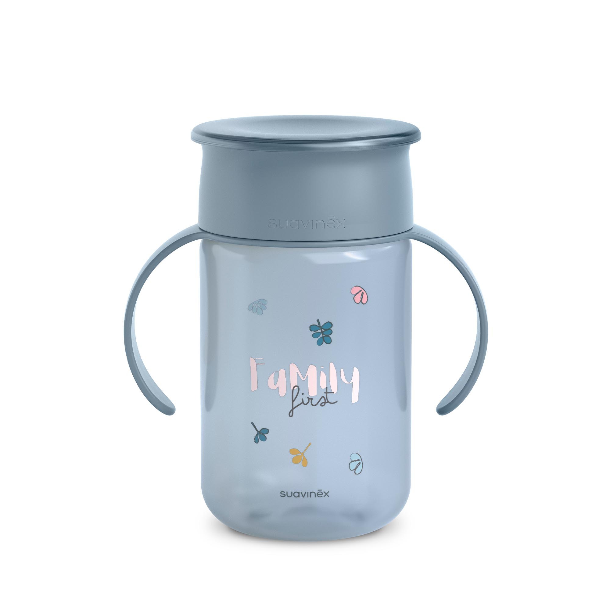 Ποτήρι Εκπαιδευτικό 360 με λαβές 340ml +12μ BEAR Blue Suavinex